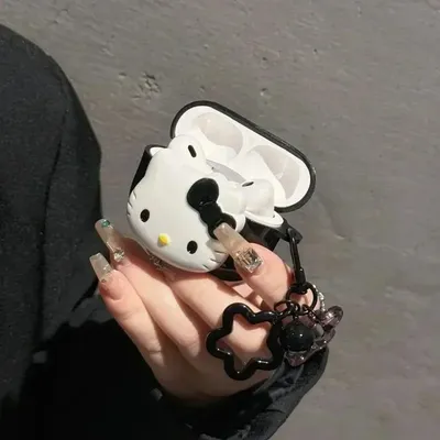3D Cute Sanrio Hello Kitty Earphone Case For Airpods 1 2 3 4 Pro 2 Wireless Bluetooth Headset Protective Soft Cover With Pendant