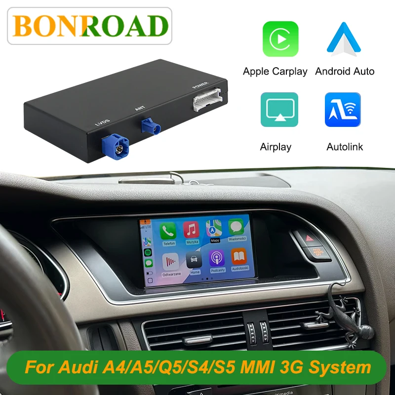 Bonroad Wireless Carplay Android Auto Retrofit Kits For Audi A4 B8 A5 Q5 2009-2015 Mirror Link Airplay Interface Decoder Box Image