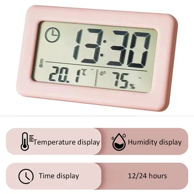 Dünne Wecker Wanduhr Tragbare Thermometer Digitale LED Uhren Mini Temperatur Feuchtigkeit Meter Nachttisch Dekoration Uhren