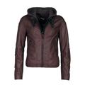 Lederjacke MAZE "42021133", Damen, Gr. M, braun (schwarz braun), Obermaterial: 100% Lammleder / Innenfutter: 100% Polyester / Kapuze: 55% Baumwolle, 45% Polyester, Jacken