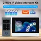 2 fili Smart Tuya Wifi 1080P Videocitofono Videocitofono Touch Screen a colori Telecamera Campanello Porta di sicurezza IP Villa RFID