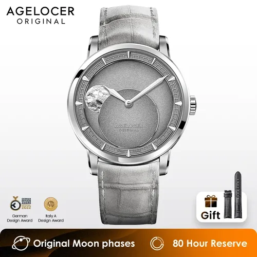 AGELOCER Major Breakthrough 29.51 jours Phase de lune Original astronome montre mécanique pour hommes cadeau d'anniversaire pour hommes