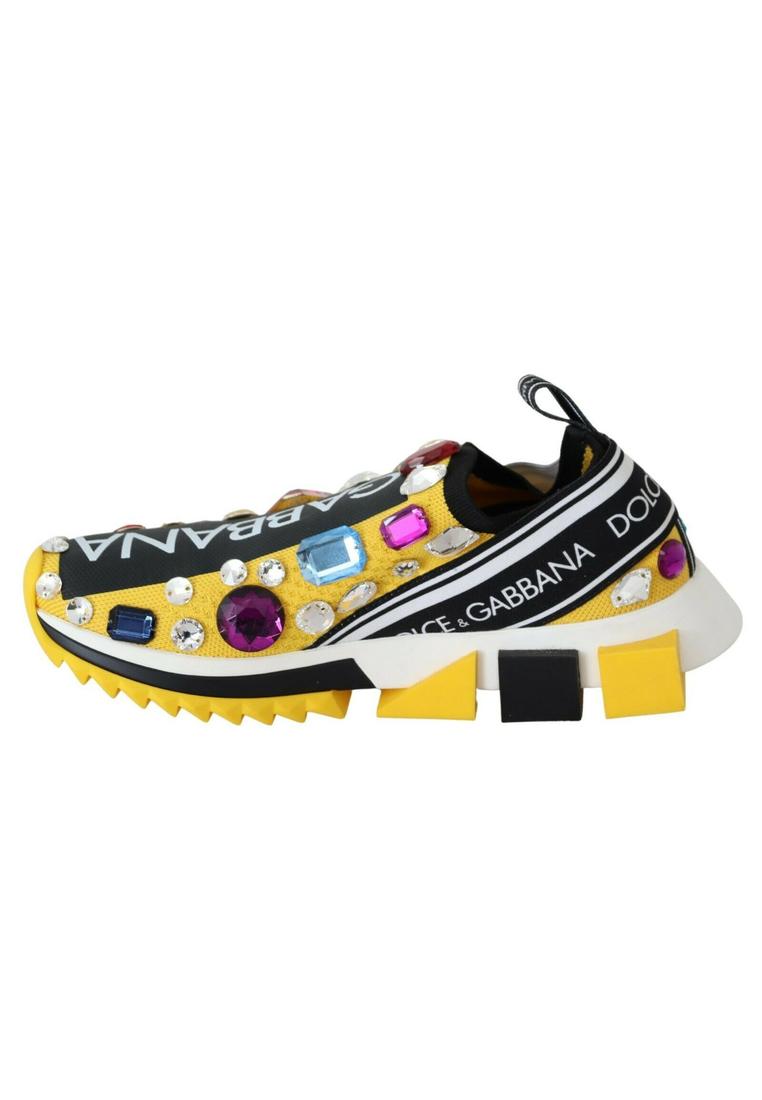 Dolce & Gabbana Portofino Gelbe Strass Sneakers Image