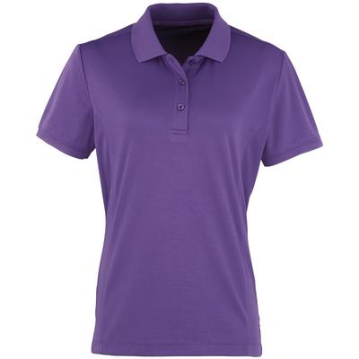Premier Damen Coolchecker Piqué Polo-Shirt / Polohemd, Kurzarm (Violett) Image