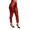 Pailletten-Hose mit hoher Taille