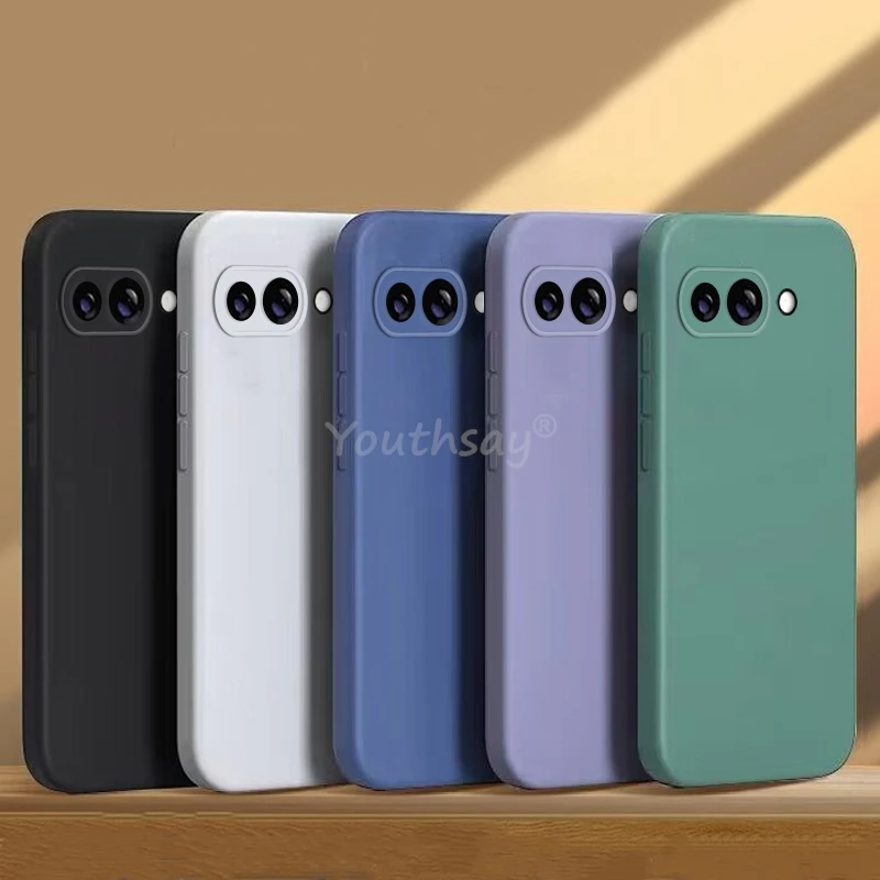 Per Google Pixel 9a Custodia in silicone liquido Custodia semplice Pixel 9a Cover TPU Anti-goccia Custodia protettiva per telefono Google Pixel 9 a Custodia
