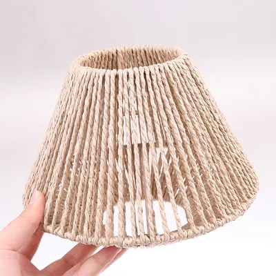 Straw Woven Lampshade Hanging Lamp Cover Rustic Lamp Shade for Home Hotel Restaurant