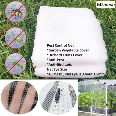 60 Mesh Mosquito Net 3x5m 3x10m Plant Vegetables Insect Protection Net Cover Net Greenhouse Pest