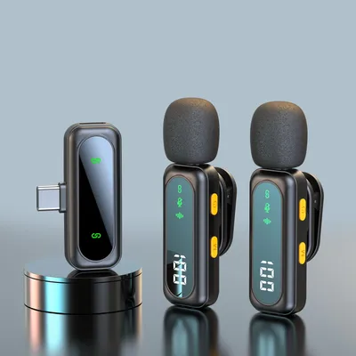 Wireless Lavalier Microphone Mini Clip-On Mics with Noise Cancelling Long Last Battery for Video