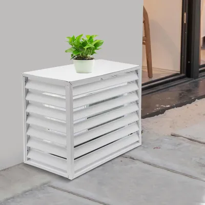 White Colored Outdoor Fence, Yard Garbage Bin Decor, Metal Independent Privacy Screen Fence Suitable