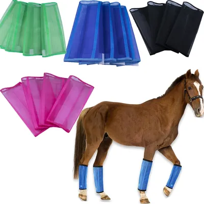 4PCS Horse Leg Strap Professional Equestrian Leg Guard Breathable Comfortable Horse Protective