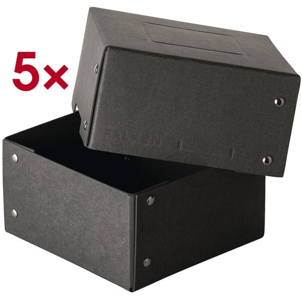 Falken Archiv-Box »PURE Box Black 15x15 85mm« 5 Stück schwarz, 15x8.5x15 cm