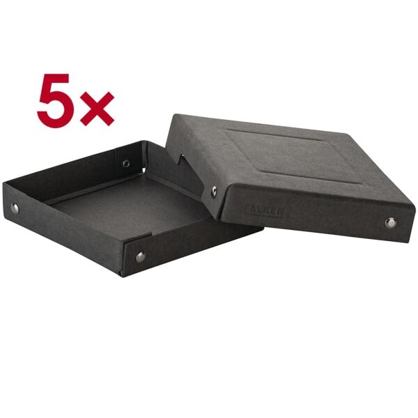 Falken Archiv-Box »PURE Box Black 12x12 25mm« 5 Stück schwarz, 12x2.5x12 cm Image