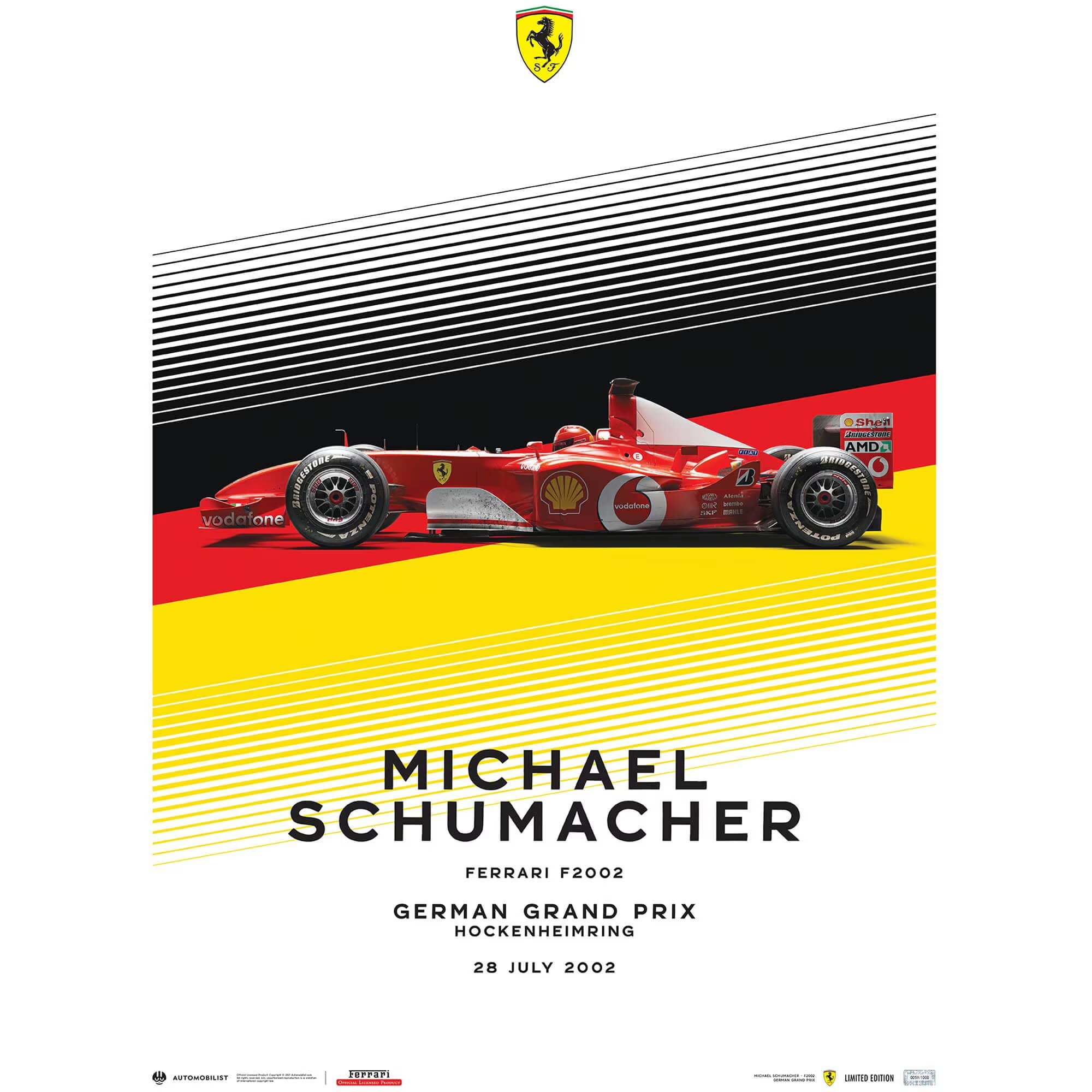 Scuderia Ferrari F2002 - Michael Schumacher - Großer Preis von Deutschland - Poster in limitierter Auflage 2002 Image