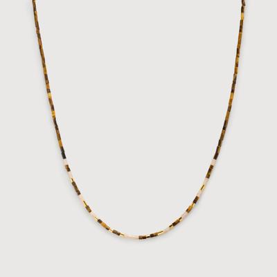 Gold Delphi Multi Gemstone Beaded Necklace Tigers Eye