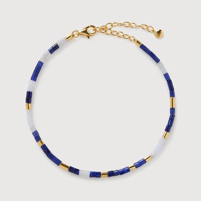 Gold Delphi Multi Gemstone Beaded Bracelet Sodalite