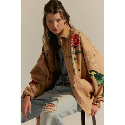 Charm Me Chore Jacket by We The Free at Free People in Macaroom, Size: Small