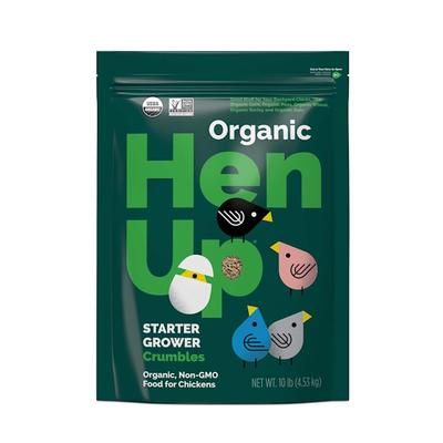 Hen Up Organic Starter Grower Chicken Food, 10 lbs.