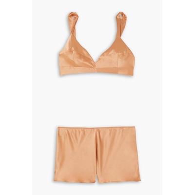Zsa Zsa Silk-satin Pajama Set - Brown - Olivia Von Halle Nightwear