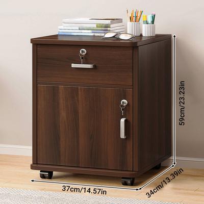 TEMU Mobile File Cabinet Multiple Drawers Sturdy Under Desk Rolling File Cabinet With Locks Wheels For Home Office Color