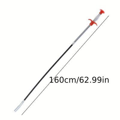 "TEMU Stainless Steel Drain Clog Remover Tool - 23", 35", 63" Claw Head For Hair Removal, Ideal For Sewer, Kitchen Sink & Bathroom Tub Drains - Accessory" Image