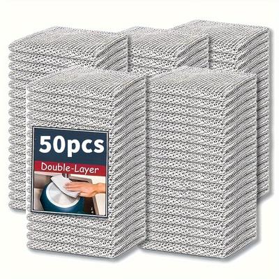 TEMU Pack Of 50 Modern Stainless Steel Kitchen Scrubbers, Anti-scratch Wire Cleaning Cloths, Reusable Knit Napkins For Wet Washing And Cleaning Dishes, Pots And Pans, Kitchen Supplies, Anti-ball Image