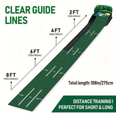 TEMU 1pc Golf Putting Mat Set With Automatic Ball - Felt Fabric, Indoor/outdoor Practice Skill Levels, Thanksgiving, Christmas, Halloween, New Year, Father's Day Gifts
