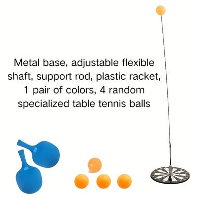 TEMU 8pcs Visual Training Ball Set For Movement Training - Fast Sweating - Fitness Exercise - Training Kit, With Elastic Band And Table Tennis Racket - Home Practice Image