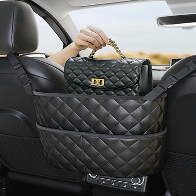 TEMU 1pc Leather Car - Large Capacity Storage Net Bag For Vehicle Interior Accessories, Universal Organizer Bin Image
