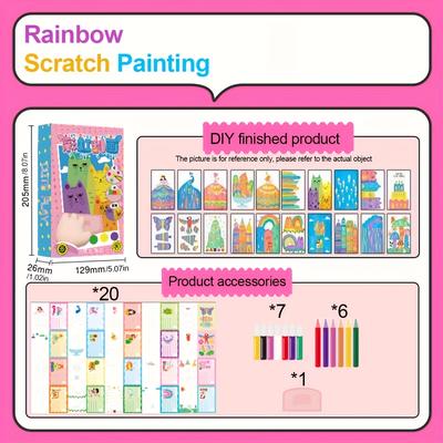 TEMU 20pcs Notebooks - Diy Colorful Crafts, Notebooks With Rainbow Patterns, Christmas And Birthday Gifts | Birthday Party Supplies | Rainbow Notebooks. Image