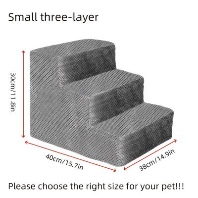 TEMU Dog Ramp For High Beds And Sofas - Non-slip, Durable Steps For Small Dogs And Cats, Gray, In 3/4/, Ideal For Indoor Pet Use, Dog Steps For High Beds, Pet Steps For Dogs Image