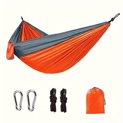 TEMU 1pc Outdoor Camping Hammock, Portable Hammock, Hanging Anti-side-over Camping Double Hammock For Travel, Beach, Backyard, Patio, Hiking, Outdoor Camping Supplies Image