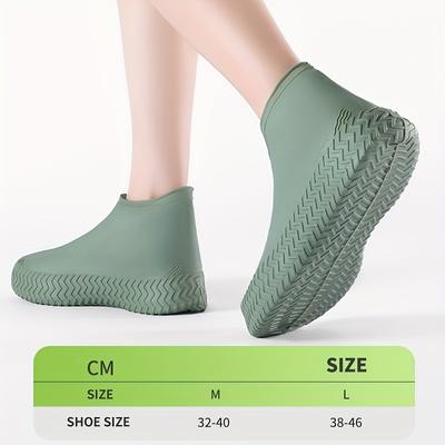 TEMU Non-slip Waterproof Latex Shoe Cover - Green, & Lightweight, Ideal For Travel, Hiking, Gardening & Cycling, Easy To Put On, Travel Shoe Cover| Shoe Cover|nonslip Shoe Cover Image