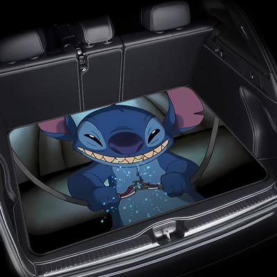 TEMU Stitch Car Trunk Mat - Fit Vibrant Cartoon Design, Durable Fabric Protective Organizer For Auto Interior Accessories, Spillresistant Cover | Design, Stitch Car Accessories Image