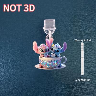 TEMU 2d Flat, 1pc New Acrylic Tea Cup Stitch Suitable For Iphone/type-c Connector Mobile Phone Accessories, Protection, Maintenance Dust Plug, Exquisite Mobile Phone Accessories Small Gifts Image