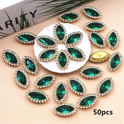 TEMU 50pcs Acrylic Rhinestone Embellishments, Assorted Colors, For Diy Fashion Accessories, Clothing, Shoes, Hats, And Bags Decoration, Eye Beads Image