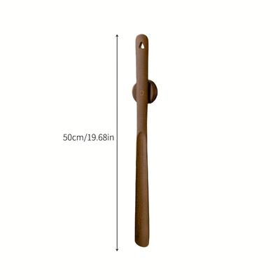 TEMU 50cm Elegant Wooden Shoe Horns With Magnetic Base - Durable Bamboo Material, Home Use, Home Shoe Storage||wooden Construction, Shoe Rack Image