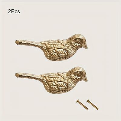 TEMU Vintage Bird Style Brass Decorative Cabinet Handle - Elegant , Copper Material, Lockers, Cabinets, Porch Cabinets, Bedside Tables & More, Furniture Hardware | Vintage | Handle, Cabinet Handles Image