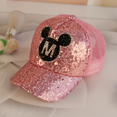 TEMU 1pc & Mouse Sequin Baseball Cap - Breathable Mesh Back, Sun Protection, Casual Sport Hat For Outdoor Activities, Valentine's Day Gift, Baseball Cap Image
