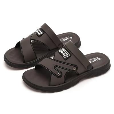 TEMU Men's Comfortable Fashion Sandals - Casual Slip-on Loafers With Adjustable Straps, Rubber Sole, Summer Outdoor Activities, Casual Footwear | Adjustable Strap Sandals | Rubber Sole Sandals Image