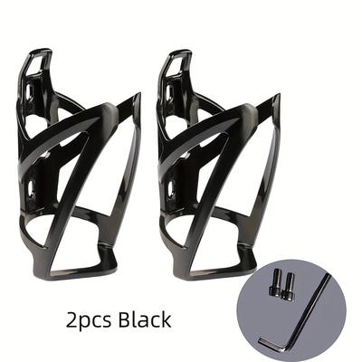 TEMU 2pcs Vibrant Bike Water Bottle Holders - Transparent Black, Pc Material, Cycling & Sports Image