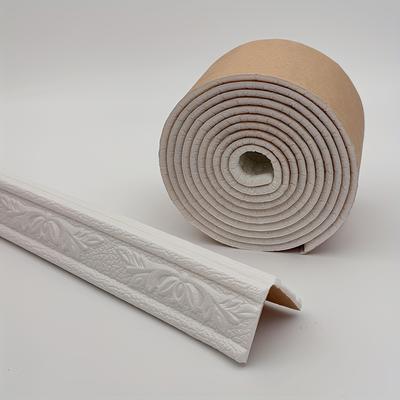 TEMU Modern Carved Wallpaper, Self-adhesive Vinyl Wall Edge, Peel-and-stick Corner Trim, Multi-surface Plastic Wall Sticker, , Reusable For Ceiling And Wall Decoration Image