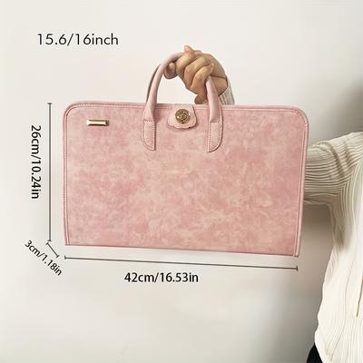 "TEMU Laptop Protective Case, 14"/15.6/16" Portable Computer Bag With Handle, Ultra-thin Notebook Computer Handbag - Fashionable Laptop Protection Case With Cooling Holes" Image