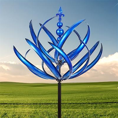 TEMU Windmill Decor , Large Outdoor Metal Wind Sculpture Spinner, Windmill For Courtyard And Lawn Decoration, Suitable For Day And Festive Gatherings Image