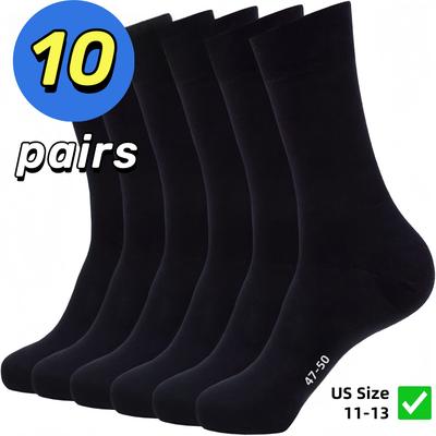 TEMU 5/10 Pairs Of -13 Tall Men's Socks Herren 47-50, Business Men's Socks, Comfortable Leisure Work 11-13 Socks Gifts Image