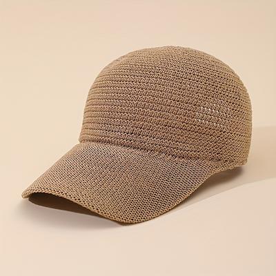 TEMU Women's Adjustable Breathable Baseball Cap - Lightweight Sun Hat For Casual & Formal Occasions, Hand Washable, Formal Accessory, Weave Construction Image