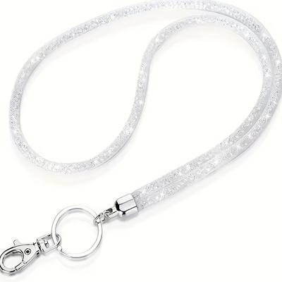 TEMU Sparkling Rhinestone Fishing Net Hanging Rope - Durable, Shiny Mobile Phone Necklace Crystal Accent, , Flash, Lanyard For Cell Phones & Accessories Image