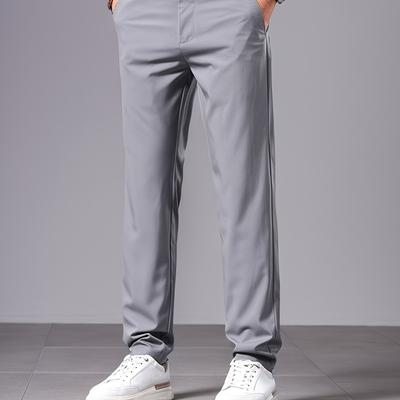 TEMU Men's Casual Pants With An Elastic Waistband, Versatile And Stylish Design, Lightweight For Summer, Cool And Comfortable. Image