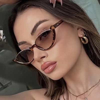 TEMU 1 Pair - Glasses With Ac Lenses, Half-, Trendy Women' In Polycarbonate Material Image