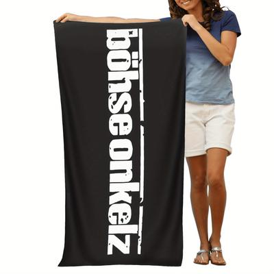 TEMU Popular Onkelz 5 Copy Theme Quick-dry Microfiber Beach Towel - Tropical Floral Pattern, Lightweight And Absorbent, Suitable For Swimming, Gym, Yoga - Companion Image